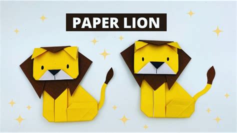 How To Make Easy Paper LION For Kids / ORIGAMI LION / Paper Craft Easy ...