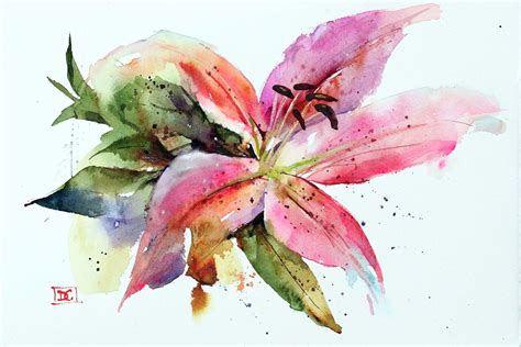 STARGAZER LILY Floral Watercolor Painting by Dean Crouser | Etsy | Floral watercolor paintings ...