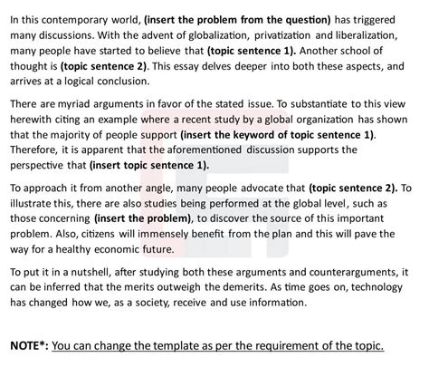 PTE Essay Writing Format Template For A Full Score