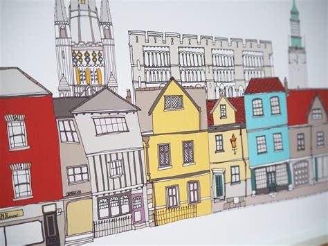 Norwich Cityscape Print A4 Norwich Skyline Print Norwich | Etsy