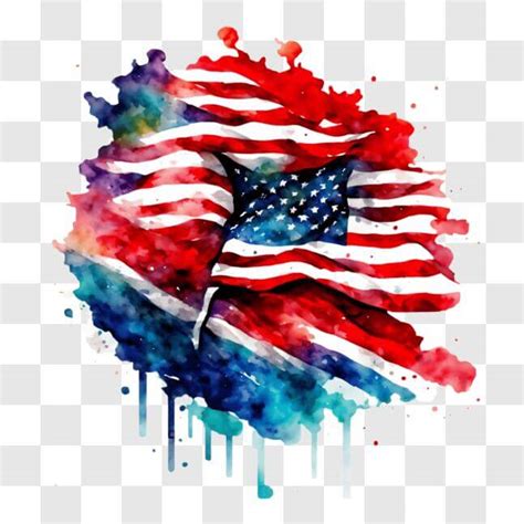 Download American Flag Watercolor Painting PNG Online - Creative Fabrica