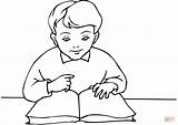School Boy Reading A Book coloring Page  Free Printable Coloring Pages sketch template