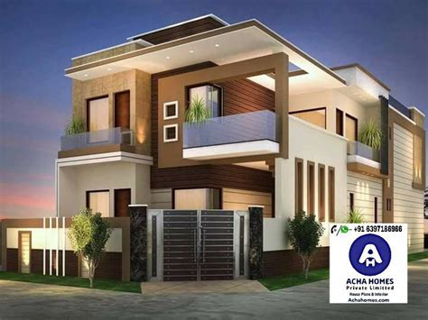 2000 Square Feet 4BHK Double Floor Contemporary Home Design Ideas India