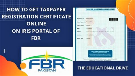 How to get Taxpayer Registration Certificate viaIRIS portal of FBR, Tax Tutorial The Education ...