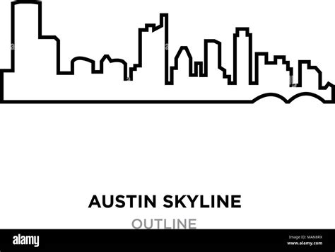 austin skyline outline on white background, vector illustration Stock ...