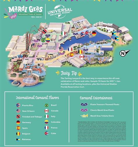 Universal Studios Mardi Gras Map at Universal Studios