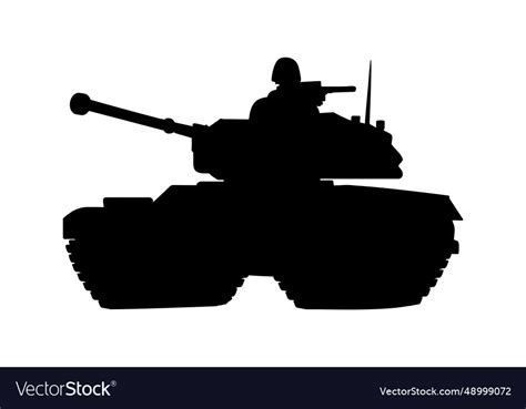 Army tank silhouette Royalty Free Vector Image