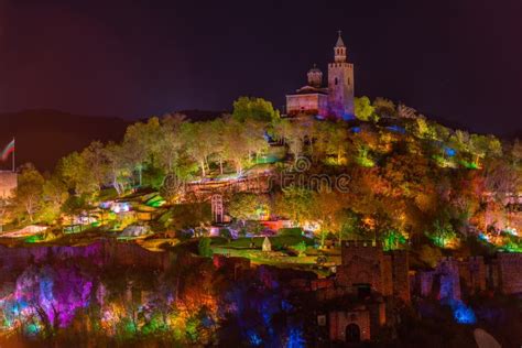 Night View of Illuminated Tsarevets Fortress in Veliko Tarnovo, Stock Photo - Image of event ...