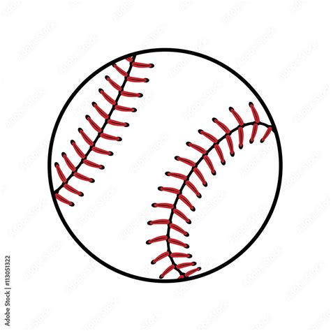 Baseball ball sign. Colored softball icon, isolated on white background. Equipment professional ...