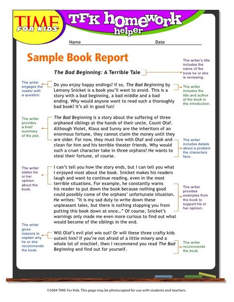 Book Report Sample