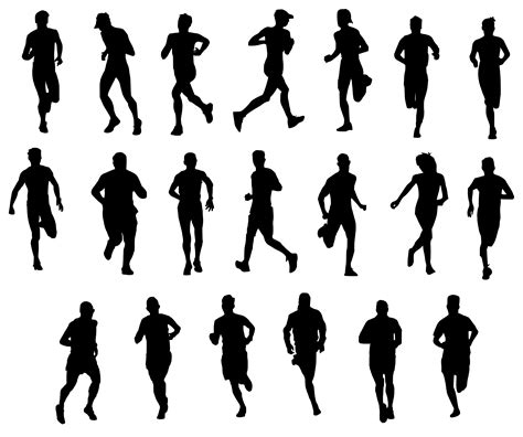 20 Man Running Silhouette (PNG Transparent) | OnlyGFX.com