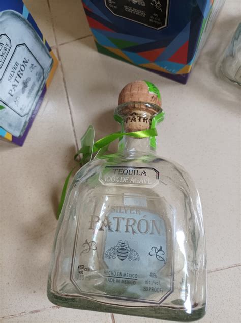 Patron Tequila empty bottle, Food & Drinks, Beverages on Carousell