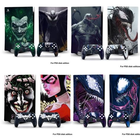 Venom Skin Sticker for PS5 Disk Decal Cover Console + 2 Controller Skin Sticker Disk Version ...