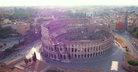 Colosseum in Rome - Aerial Stock Footage Video (100% Royalty-free ...