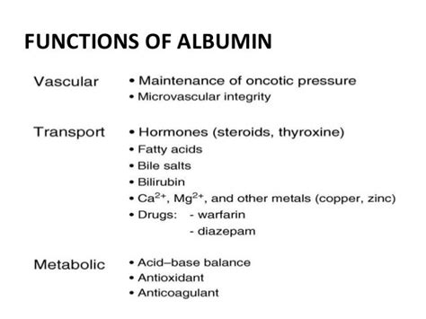 Image result for albumin function | Medical math, Nursing labs, Transplant nurse