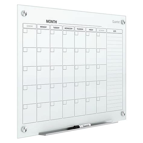 Quartet Infinity Magnetic Glass Calendar Dry-Erase Whiteboard, 4' x 3' (GC4836F) | Staples