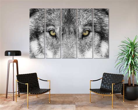 Grey Wolf Wall Art Wolf Canvas Print Wolf Horse Wall Decor | Etsy