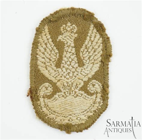 WW2 Polish Eagle Cloth Cap Badge - Sarmatia Antiques