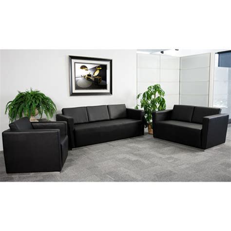 3pc Modern Leather Office Reception Sofa Set, FF-0456-12-S1 - H2O Furniture