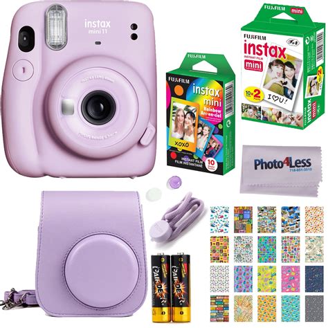 Fujifilm Instax Mini 11 Instant Camera (Lilac Purple) | Twin Pack Film | Rainbow Film | Case ...