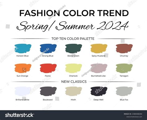 Fashion Color Trend Spring Summer 2024 Stock Vector (Royalty Free ...