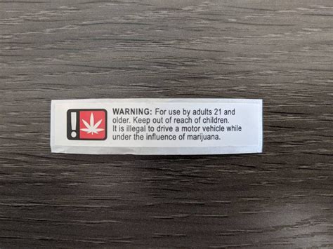 21 THC Warning Label Stickers Adult Use | Etsy