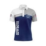 Dallas Cowboys Women's Button Up Polo Shirt - Bluefink