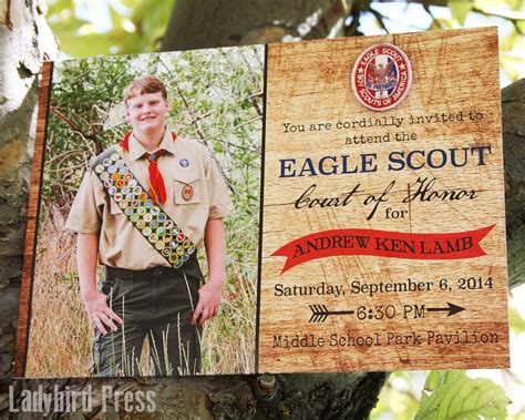 Printable Eagle Scout Court of Honor Invitation Boy Scouts