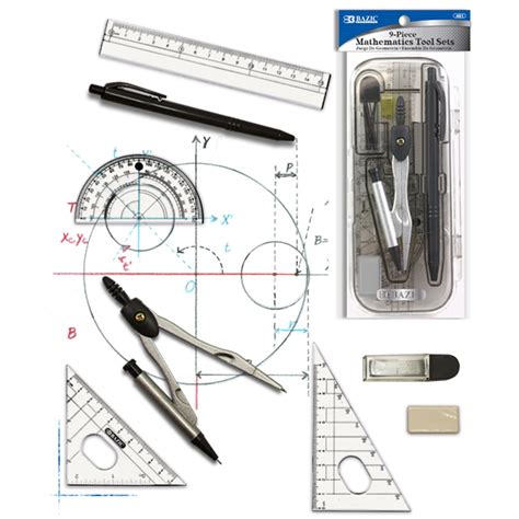 BAZIC 9 Pcs. Math Tool Sets Bazic Products