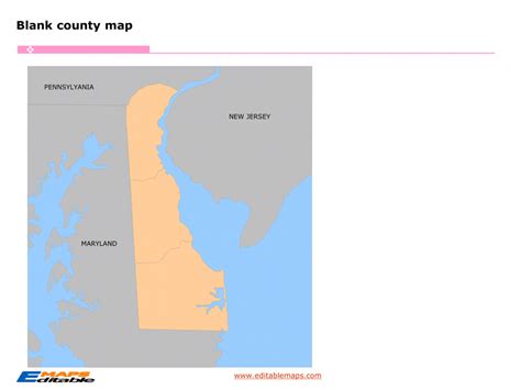 Delaware county map - Editable PowerPoint Maps