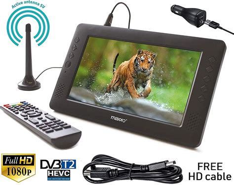 Maxxo 2en1 TNT Tuner et Mini TV Télévision Portable DVB-T/T2 Petite Télé Full HD TV et Recepteur ...