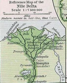 Map of the Nile Delta about 1450 B.C.