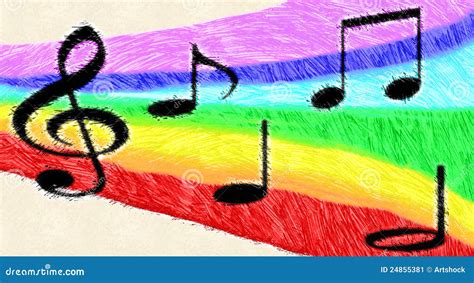 Music Notes On Rainbow Stock Image - Image: 24855381