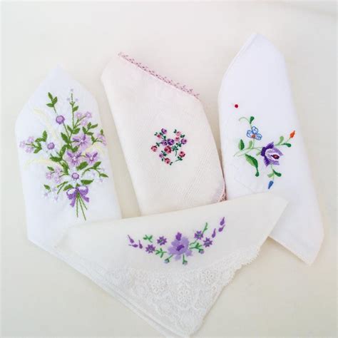 Purple Ladies Hankies Womens Handkerchiefs by WhimzyThyme on Etsy