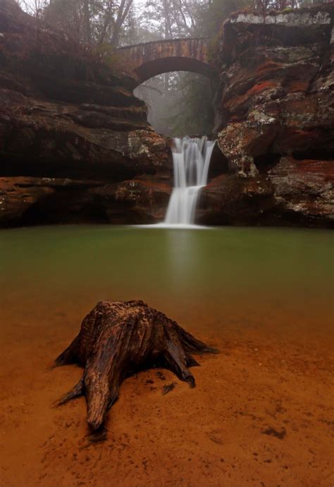 Trunk. Upper Falls at Old Man's Cave. Hocking Hills State Park, Ohio ...