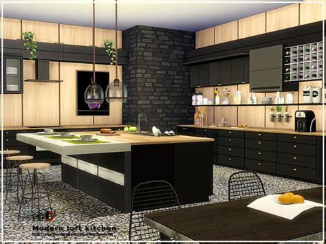 Modern Loft Kitchen in Sims 4