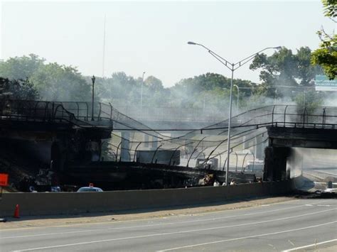 Gasoline tanker explosion collapsed a bridge