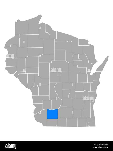 Map of Iowa in Wisconsin Stock Photo - Alamy