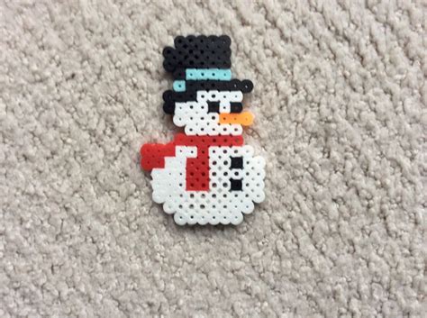 Perler beads snowman | Perler beads, Hama beads, Melty beads