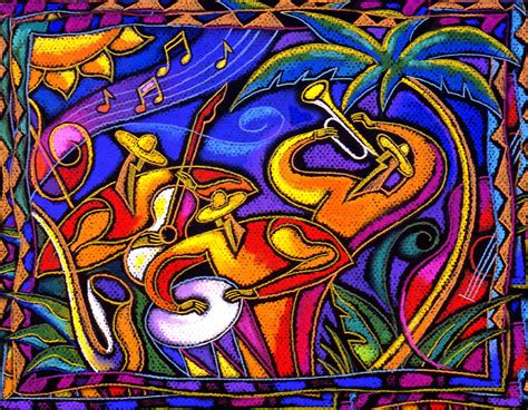 Canvas Art Abstract Stretched Home Decor Canvas Print Latin Jazz Music Modern Art by Leon Zernitsky