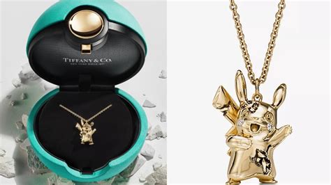 Pokemon x Tiffany & Co collaboration includes 18K yellow gold pendants in a Poke Ball packaging ...