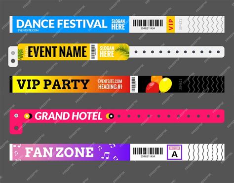 Premium Vector | Entrance bracelet at concert event zone festival ...