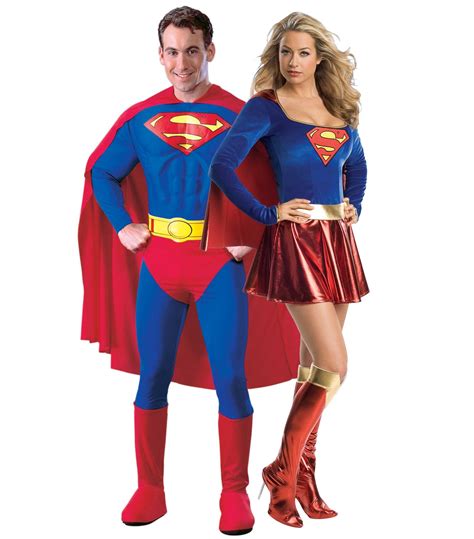 Superman and Supergirl Couples Costume | Superhero fancy dress, Superman costumes, Mens costumes