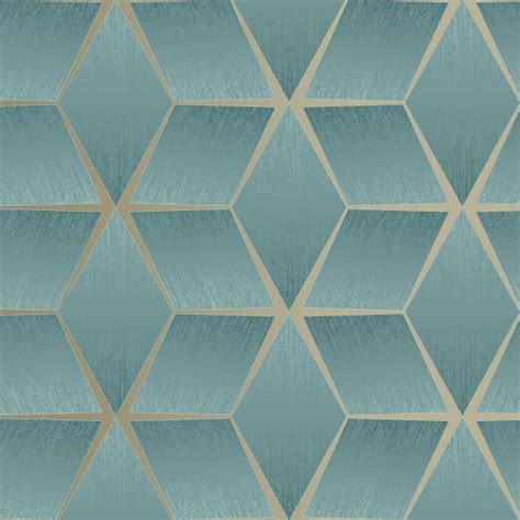 Textured Geometric Wallpaper Teal Rasch 310627