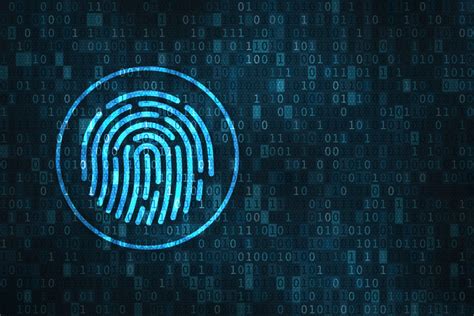 Digital fingerprint security concept, binary digits background - Evolve MGA