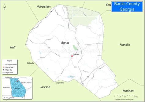 Map of Banks County, Georgia - Where is Located, Cities, Population ...