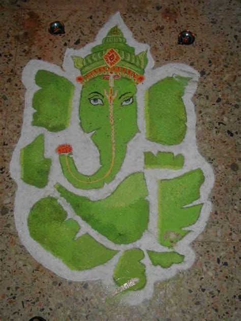 Ganapati Rangoli Designs For Diwali - Ganesha Rangoli Designs - Home & Decor