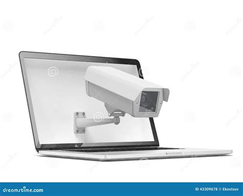 Security camera and laptop stock photo. Image of laptop - 43309678