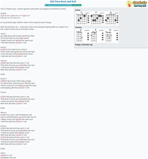 Chord: Old Time Rock and Roll - tab, song lyric, sheet, guitar, ukulele | chords.vip