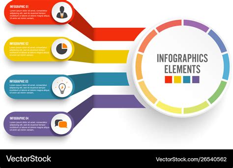 Infographic template with 3d paper label Vector Image